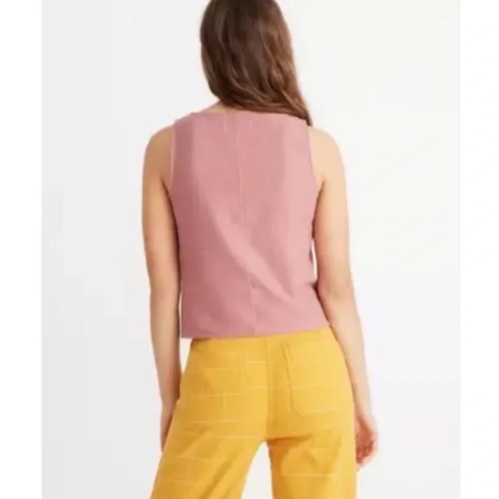 Madewell Texture & Thread Button Front Tie Tank Size Small - Picture 3 of 12